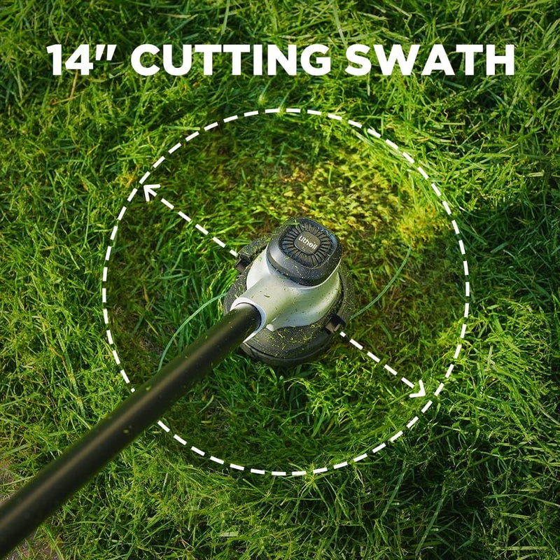 LiTHELi 2x20V 14" Brushless Cordless String Trimmer, Battery Powered Weed Eater, U20 Series Grass Trimmer with 2.5Ah Battery, Dual Line Bump Feed for Lawn Trimming, Lawn Care - Image 5